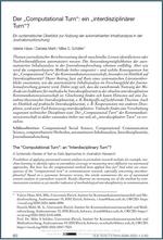 Der "Computational Turn": Ein "interdisziplinärer Turn"? Ein systematischer Überblick zur Nutzung der automatisierten Inhaltsanalyse in der Journalismusforschung